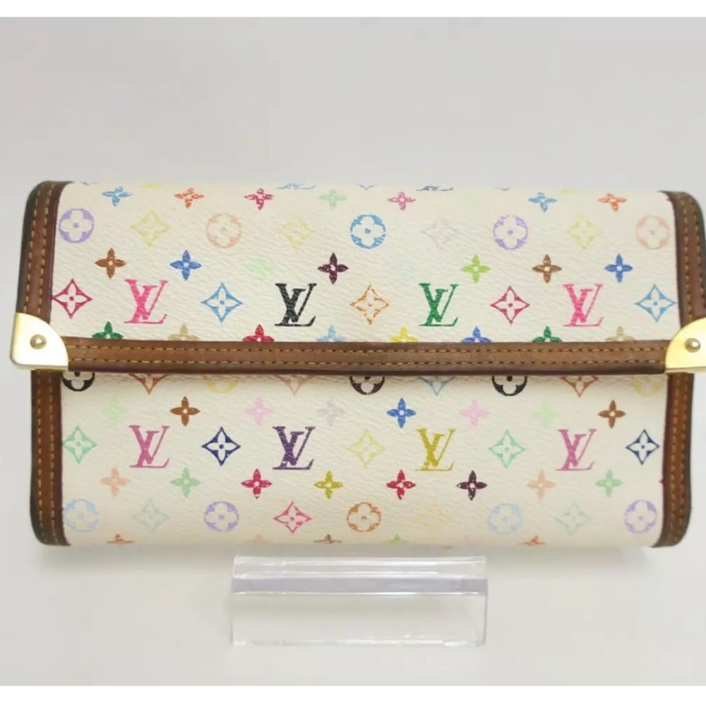 👜 Louis Vuitton Authentic Multicolor Monogram Trifold Wallet Large Bag Luxury